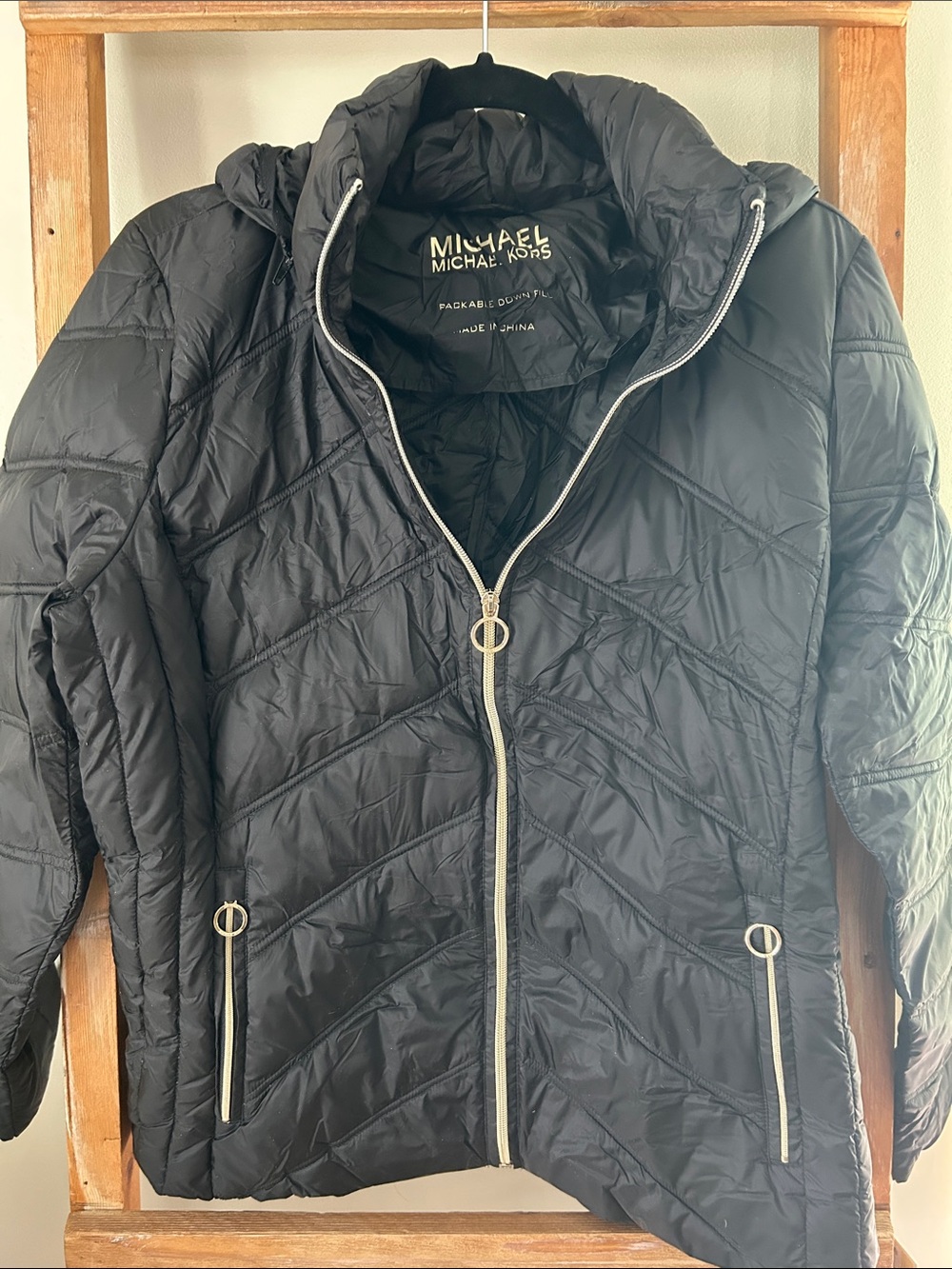 MICHAEL Michael Kors Black Quilted Packable Puffer Jacket